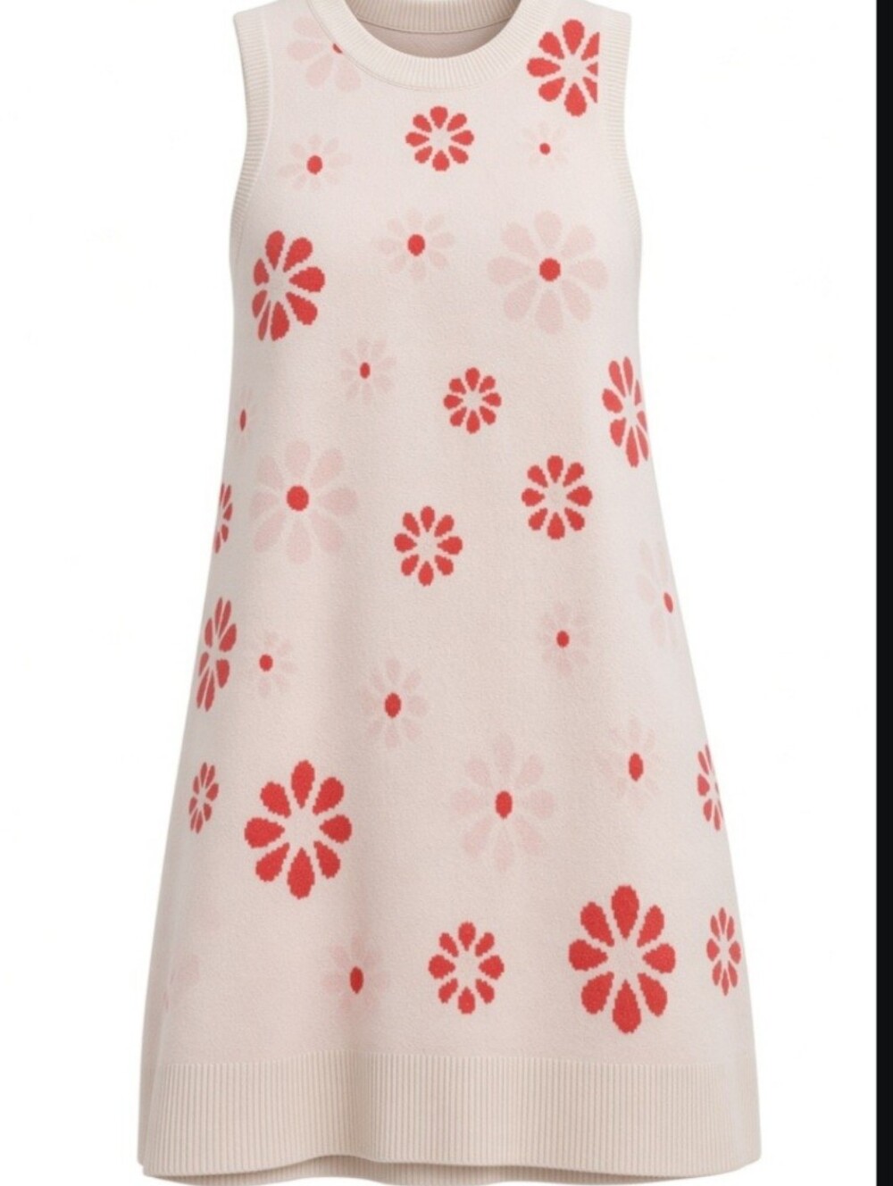 Women’s Pink Floral Knit Tank Sweater